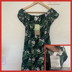NWT Off Shoulder Tropical Mini Dress L